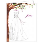Bridal Shower Thank You Cards, Wonderful Wedding Dress 
